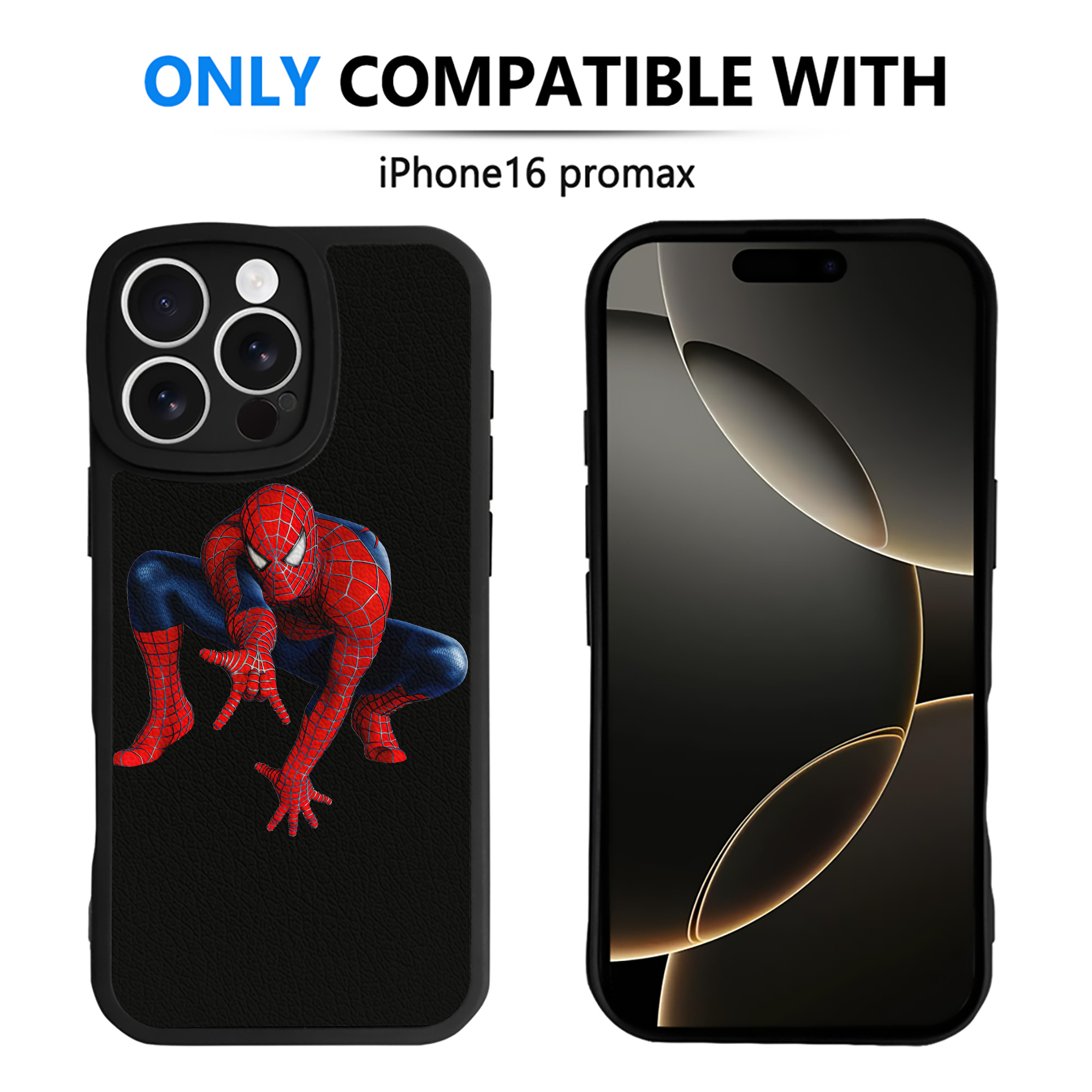 （画像用） Spider Man スパイダーマン 【iPhone 16シリーズ対応】シリコンスマホケース（レザー調） 材質：シリコン